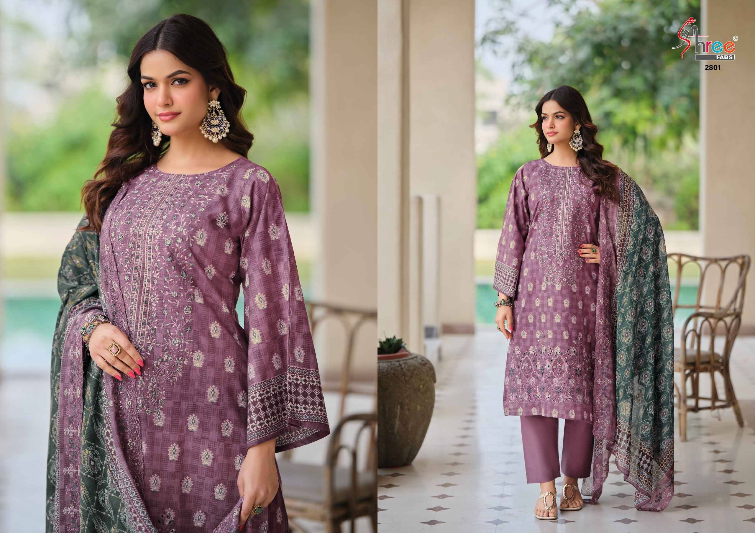 BIN SAEED LAWN COLLECTION VOL-28 By Shree Fab 2801 to 2806 Series Pakistani Stylish Beautiful Colourful Printed & Embroidered Party Wear & Occasional Wear Pure cotton Dresses At Wholesale Price